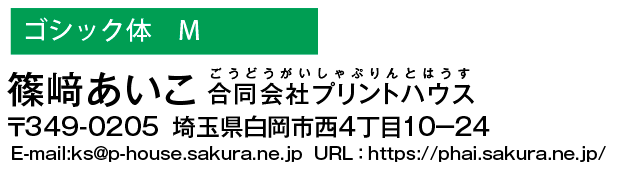 和文書体　ゴシック体M