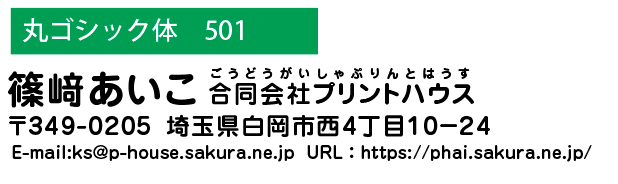 和文書体　丸ゴシック体501